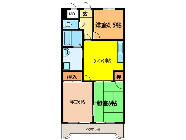 ハイム奥野の物件間取画像